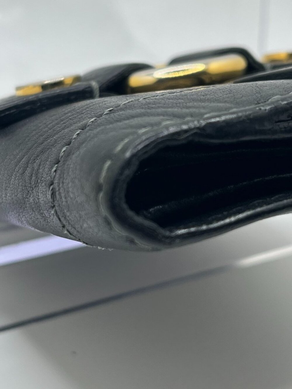 Vintage Celine Black Leather Compact Wallet - Picture 5 of 11